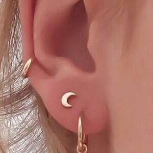 ✨️NEW 14K Crescent Moon Stud Earrings